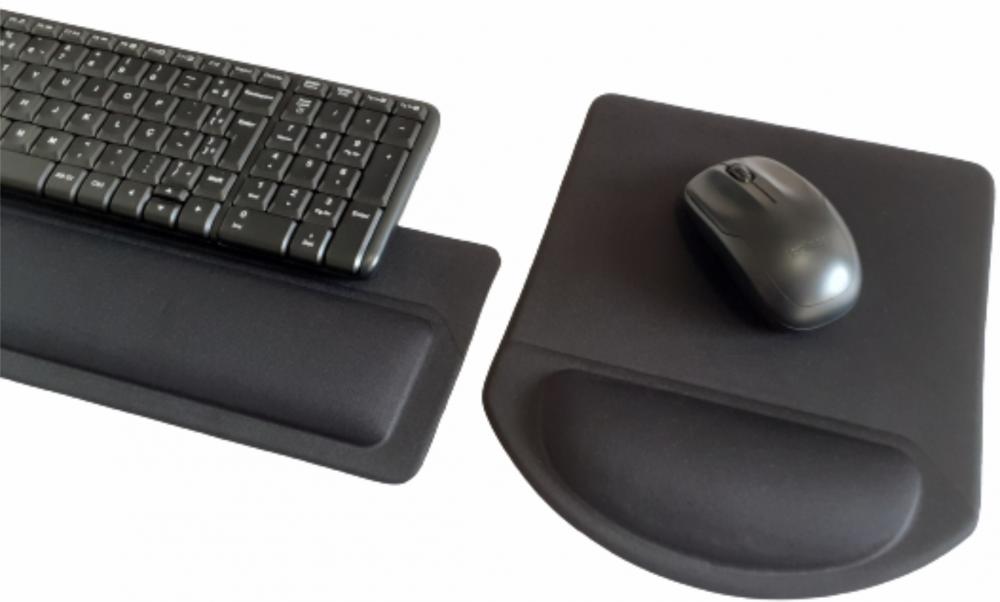 Kit Mousepad Mouse Pad com Apoio Ergonômico + Apoio para Punho Teclado sem Impressão com Tecido  - 4