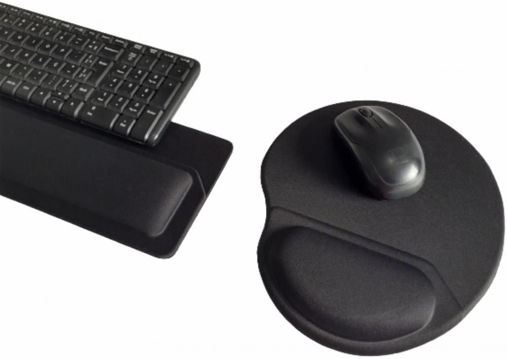 Kit Mousepad Mouse Pad com Apoio Ergonômico + Apoio para Punho Teclado sem Impressão com Tecido  - 2