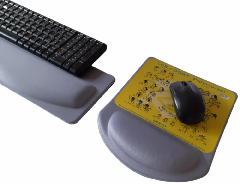 Kit Apoio de Teclado Ergonômico Tecido Sublimático Personalizado + Mouse Pad Ergonômico Personalizado  